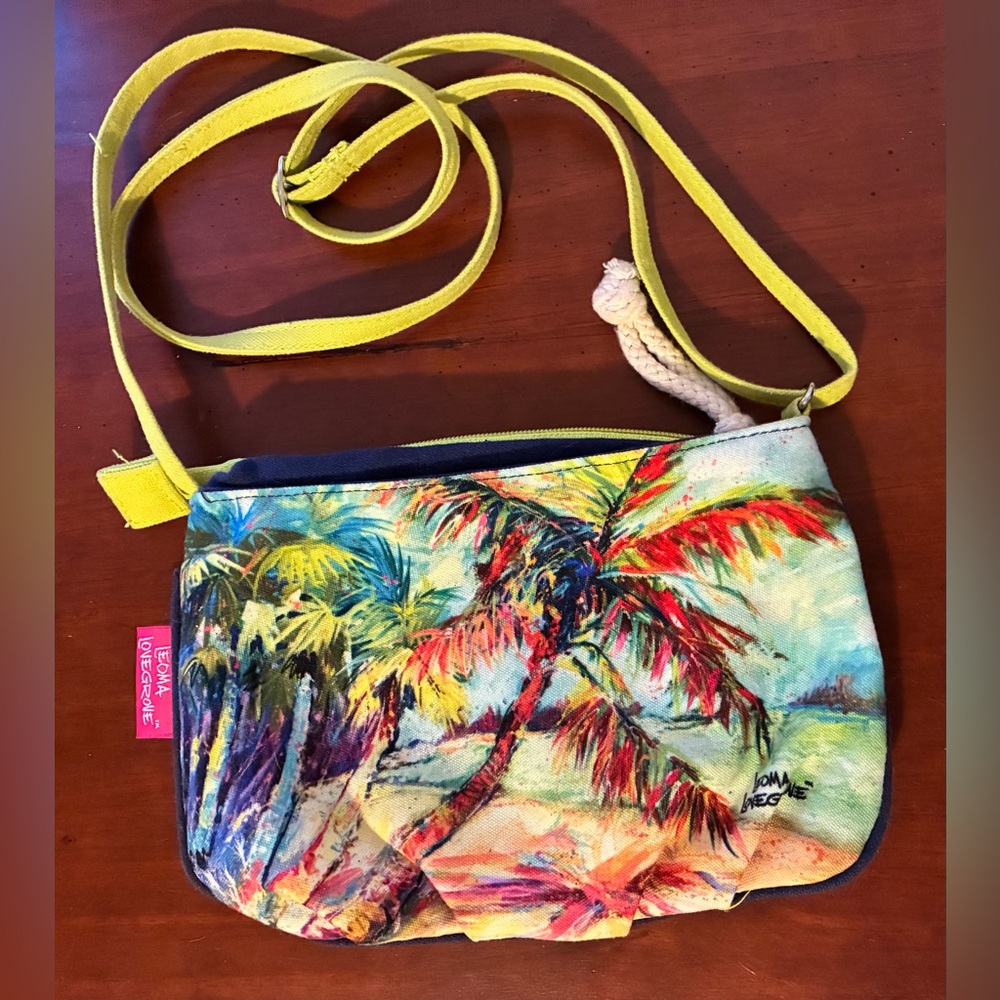 Leoma Lovegrove Beaded Tropical Canvas Crossbody Bag - Picture 3 of 5